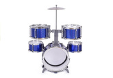 Duża Perkusja z Krzesłem 5 Bębnów Talerz Niebieska