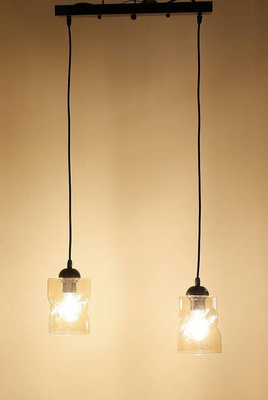 Lampa wisząca czarna/bursztynowa listwa 2xE27 Felis 32-00170