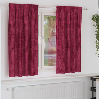 Zasłony z weluru 2 pcs czerwone wino 175 x 140 cm Aksamit