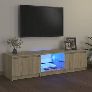 vidaXL Szafka pod TV, z LED, dąb sonoma, 140 x 40 x 35,5 cm
