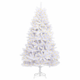 Sztuczna choinka z 300 diodami LED Biały 180 cm PVC i Metal