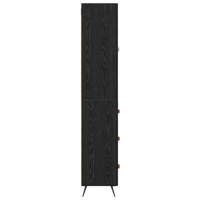 Highboard Czarny Dąb 69,5 x 34 x 180 cm Drewno inżynieryjne