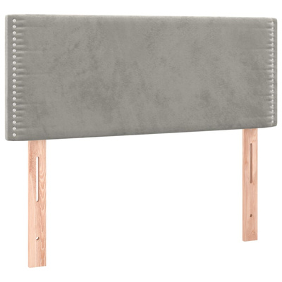 vidaXL Łóżko kontynentalne z materacem, jasnoszare, 120x200cm, aksamit model standard