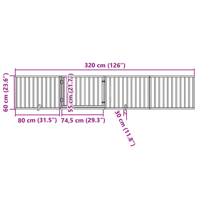 bramka dla psa, z drzwiami, 4 panele, czarna, 320 cm Składana
