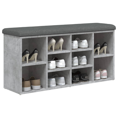 na buty, szarość betonu, 102x32x50 cm Ławka