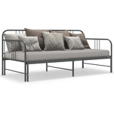 Sofa z wysuwaną ramą łóżka, szara, metalowa, 90x200 cm wariant 4