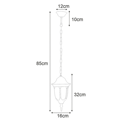 Lampa ogrodowa wisząca K-5007H/N z serii VASCO