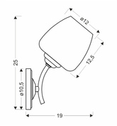 Zina Lampa Kinkiet Patynowy 1X40 E27 Klosz Biały
