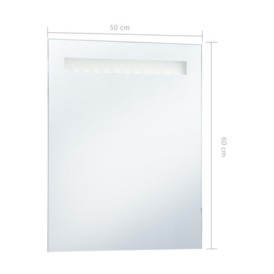 vidaXL Ścienne lustro łazienkowe z LED, 50 x 60 cm
