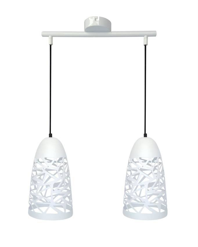 Lampa sufitowa wisząca 2xE27 biała SABRIN 32-54869