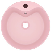 Umywalka z przelewem, matowy róż, 36x13 cm, ceramiczna