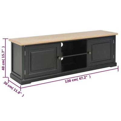 vidaXL Szafka pod TV, czarna, 120 x 30 x 40 cm, drewniana