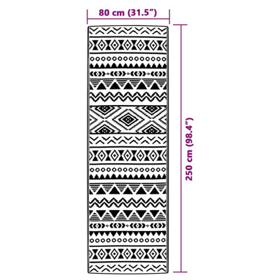 vidaXL Dywan zewnętrzny, czarny, 80x250 cm, PP