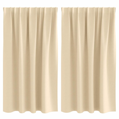 Firany blackout z kółkami 2 pcs Kremowy 140 x 140 cm Poliester