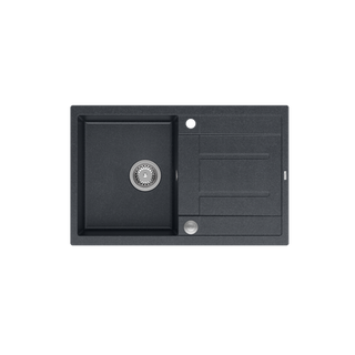 MORGAN 111 GraniteQ zlewozmywak black diamond z syfonem Push To Open 1-komorowy z/o / elementy stal szlachetna