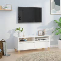 vidaXL Szafka pod TV, wysoki połysk, biała, 100x34,5x44,5 cm
