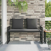 Ławka ogrodowa 2 -Seater 116 x 55 x 82 cm Stal i poli rattan