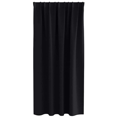 Firany blackout z kółkami 2 pcs Czarny 175 x 140 cm Poliester
