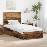 Ramka łóżka Stare drewno 90 x 200 cm Drewno inżynieryjne
