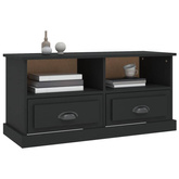 vidaXL Szafka pod TV, czarna, 93x35,5x45 cm, materiał drewnopochodny