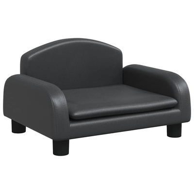 vidaXL Sofa dla dzieci, czarna, 50x40x30 cm, sztuczna skóra