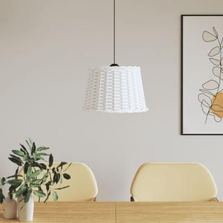 Klosz lampy wiszącej, biały, ?40x26 cm, wiklina