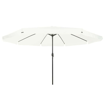 Parasolka ogrodowa piaskowy 394 x 394 x 248 cm Poliester i Stal