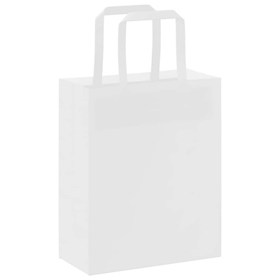 Torby papierowe 250 szt. z uchwytami białe 18x8x22 cm