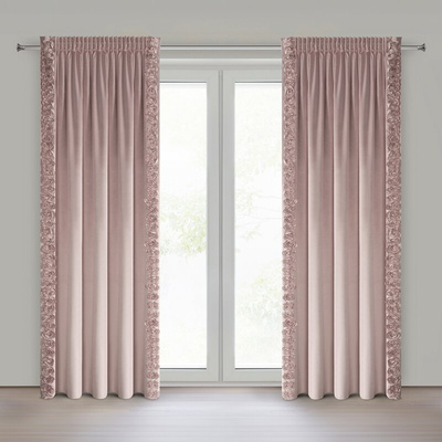 Zasłona Roses pudrowa 140x270