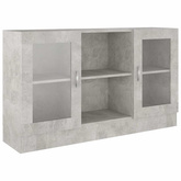 Witryna, szarość betonu 120x30,5x70 cm, materiał drewnopochodny