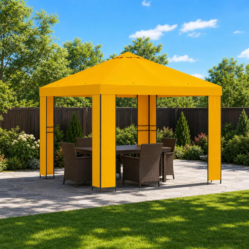 Altana 3 x 3 m żółty Poliester i Stal 190 gsm