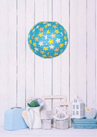 Abażur papierowy błękitny w kwiaty kula 35cm Kokon Candellux 70-96930