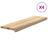 Stopnie schodowe, 4 szt., surowe 90x30x2 cm lite drewno dębowe
