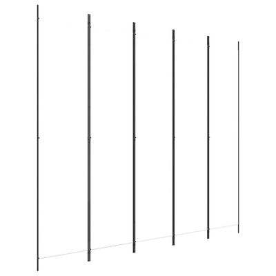 Parawan 5-panelowy, biały, 250x220 cm, tkanina
