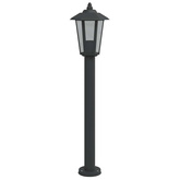 Lampa ogrodowa na słupku, czarna, 80 cm, stal nierdzewna
