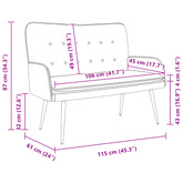 Sofa dwuosobowa Ciemnozielony 115 x 61 x 87 cm tkanina