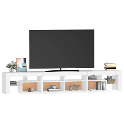 vidaXL Szafka pod TV z oświetleniem LED, biała, 230x36,5x40 cm