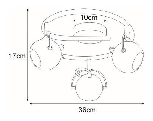 sufitowa K-8002/3G BK z serii SALVA BLACK Lampa