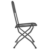 vidaXL Składane krzesła ogrodowe, 2 szt., antracytowe, metalowa siatka