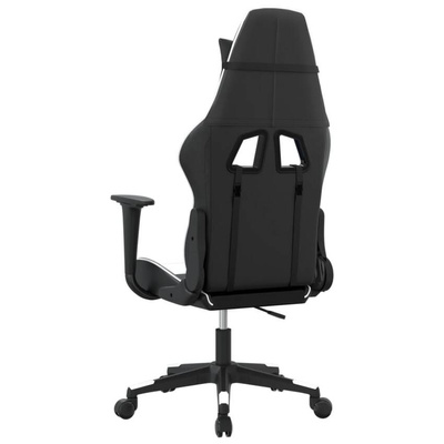 vidaXL Masujący fotel gamingowy, czarno-biały, sztuczna skóra model standard