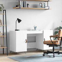 vidaXL Biurko białe z połyskiem, 140x50x75 cm, materiał drewnopochodny model standard