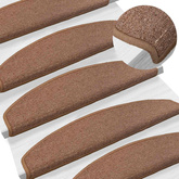 Samoprzylepne maty na schody 15 pcs brązowy 80 x 24,5 x 3,5 cm