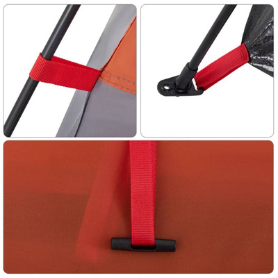 vidaXL Namiot rodzinny, kabinowy, 4-os., szaro-pomarańczowy