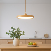 Lampa wisząca Abigali Woody 18W drewniana okrągła