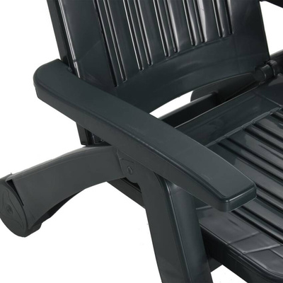 vidaXL Składany leżak, polipropylen, zielony