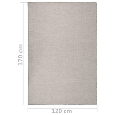 vidaXL Dywan zewnętrzny o płaskim splocie, 120x170 cm, taupe