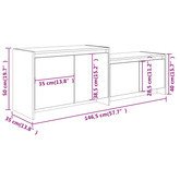 Szafka pod TV, biała, 146,5x35x50 cm, materiał drewnopochodny