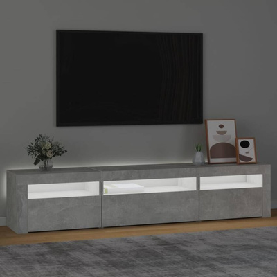 vidaXL Szafka pod TV z oświetleniem LED, szarość betonu, 195x35x40 cm