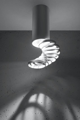 Lampa tuba sufitowa 20cm biała pierściene 2282725