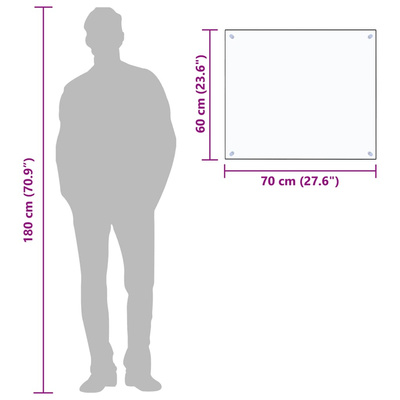 Panel ochronny do kuchni, przezroczysty, 70x60 cm, szkło